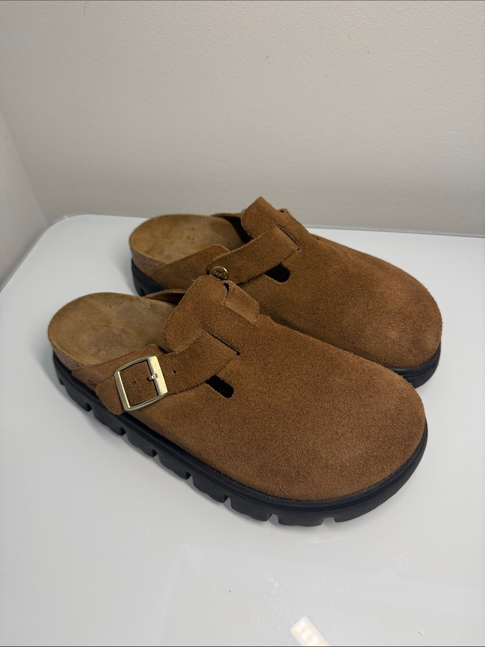 Birkenstock Boston Chunky Clogs Women’s 38 Brown Dark Tea Platform - Picture 8 of 11